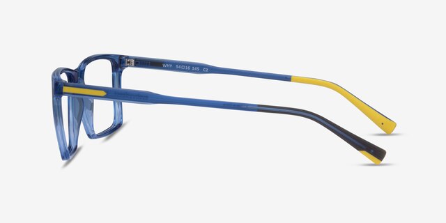 Why Blue PlasticEyeglass Frames from EyeBuyDirect, Side View
