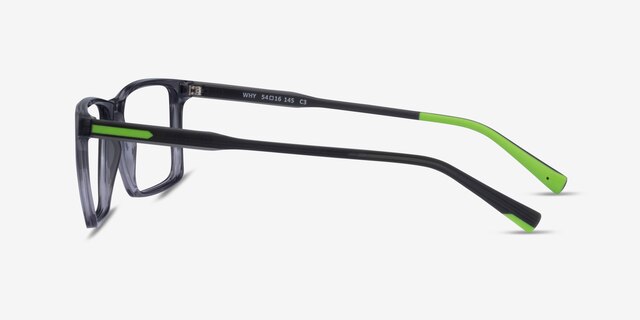 Why Gray PlasticEyeglass Frames from EyeBuyDirect, Side View