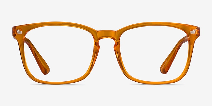 Hope Clear Orange Plastic Eyeglass Frames