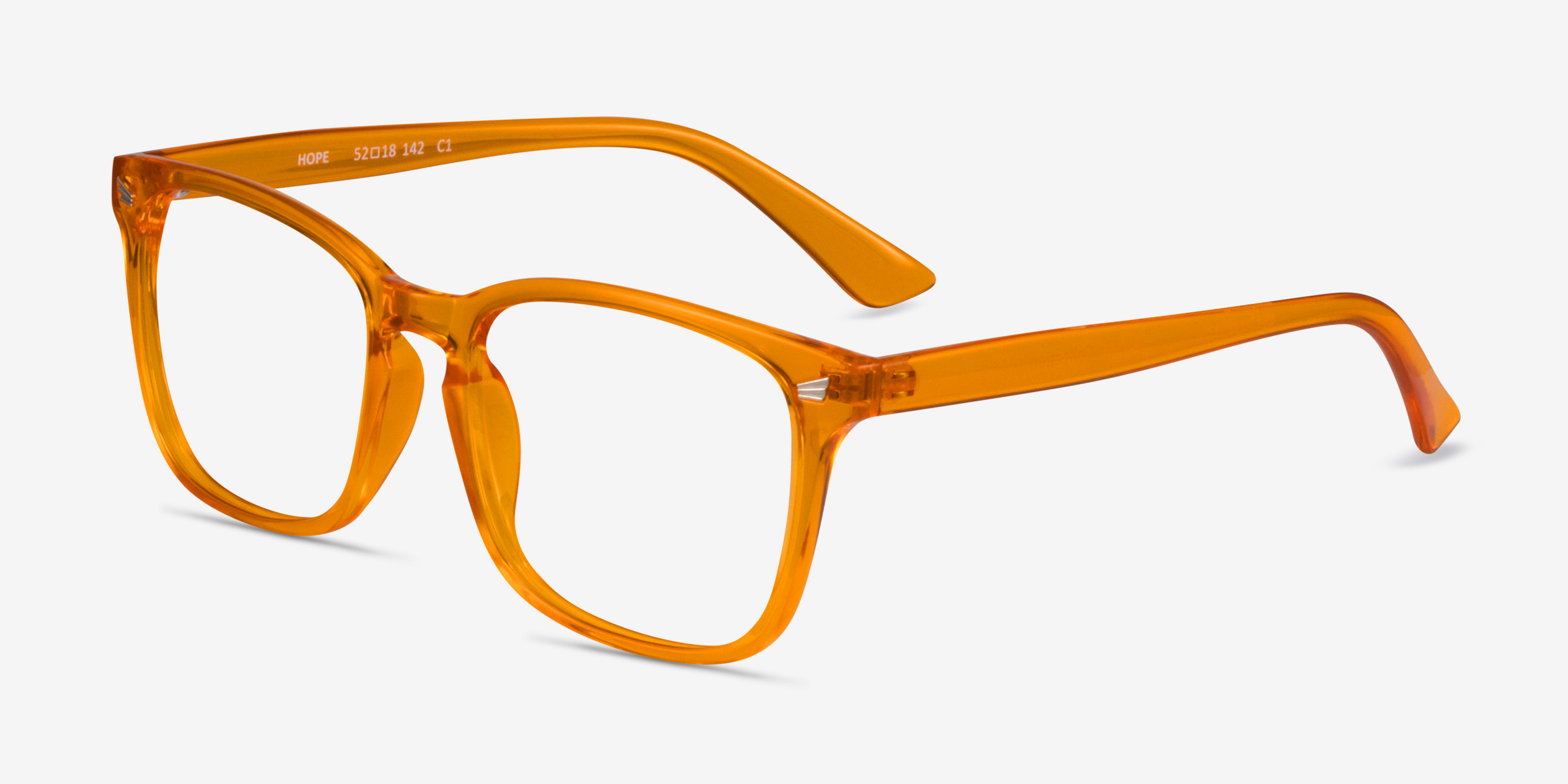 Hope Rectangle Clear Orange Full Rim Eyeglasses Eyebuydirect