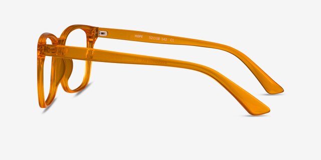 Hope Clear Orange PlasticEyeglass Frames from EyeBuyDirect, Side View