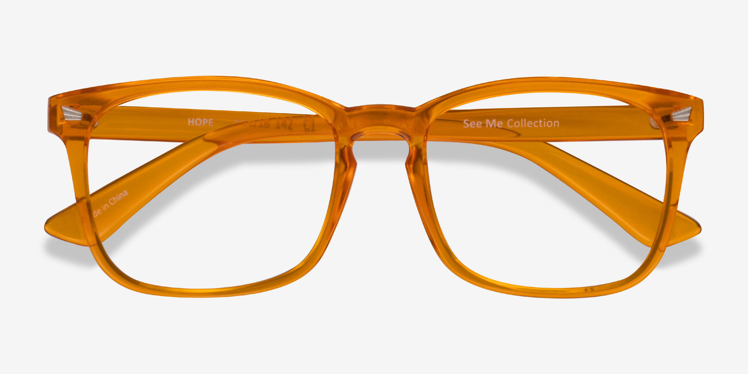 Hope Rectangle Clear Orange Full Rim Eyeglasses Eyebuydirect