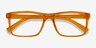 Community Clear Orange PlasticEyeglass Frames from EyeBuyDirect, Closed View