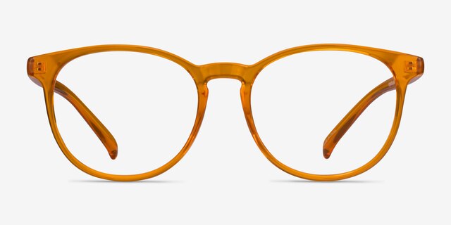 Rainbow Clear Orange PlasticEyeglass Frames from EyeBuyDirect, Front View