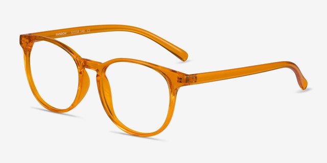 Rainbow Clear Orange PlasticEyeglass Frames from EyeBuyDirect, Angle View