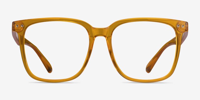 Freedom Clear Orange PlasticEyeglass Frames from EyeBuyDirect, Front View