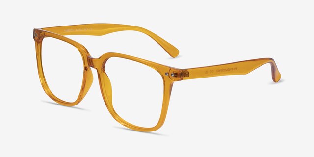 Freedom Clear Orange PlasticEyeglass Frames from EyeBuyDirect, Angle View