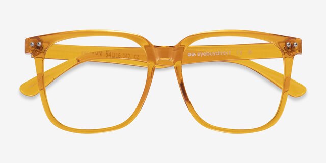 Freedom Clear Orange PlasticEyeglass Frames from EyeBuyDirect, Closed View