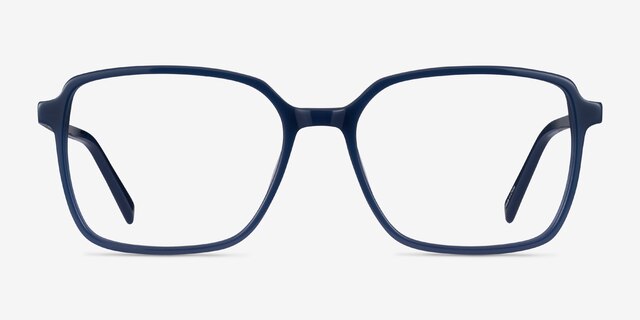 Nonchalance Blue AcetateEyeglass Frames from EyeBuyDirect, Front View