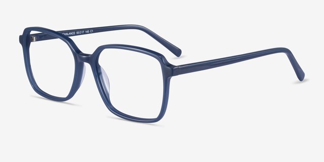 Nonchalance Blue AcetateEyeglass Frames from EyeBuyDirect, Angle View