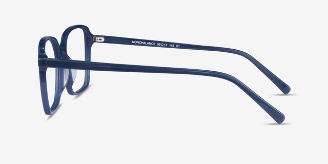 Nonchalance Blue AcetateEyeglass Frames from EyeBuyDirect, Side View