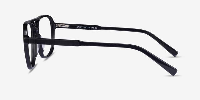 Spirit Black AcetateEyeglass Frames from EyeBuyDirect, Side View