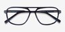 Spirit Blue Striped AcetateEyeglass Frames from EyeBuyDirect, Closed View