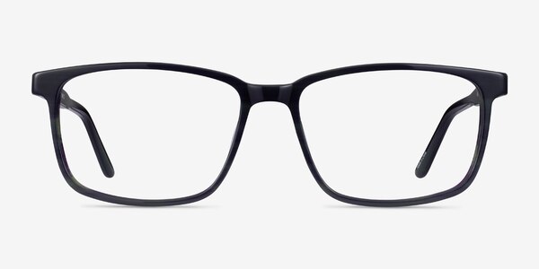 Shift Green Black Striped Acétate Montures de lunettes de vue