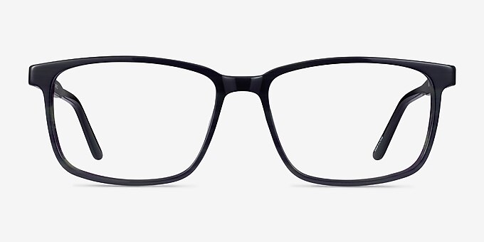 Shift Green Black Striped Acetate Eyeglass Frames
