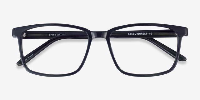 Shift Green Black Striped AcetateEyeglass Frames from EyeBuyDirect, Closed View