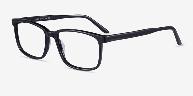 Shift Black AcetateEyeglass Frames from EyeBuyDirect, Angle View