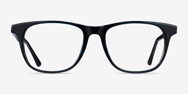 Easy Blue Striped AcetateEyeglass Frames from EyeBuyDirect, Front View
