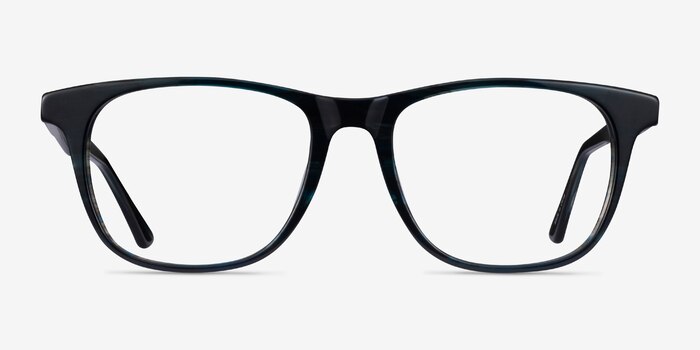 Easy Blue Striped Acétate Montures de lunettes de vue d'EyeBuyDirect