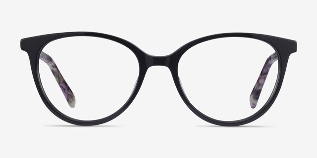 Friend Black Floral AcetateEyeglass Frames from EyeBuyDirect, Front View