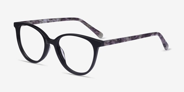 Friend Black Floral AcetateEyeglass Frames from EyeBuyDirect, Angle View