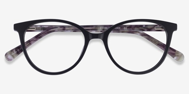 Friend Black Floral AcetateEyeglass Frames from EyeBuyDirect, Closed View