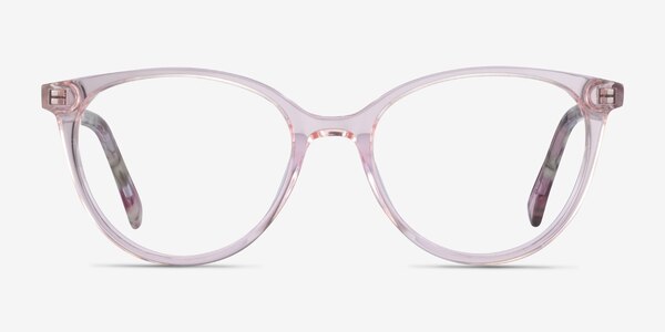 Friend Clear Pink Floral Acetate Eyeglass Frames