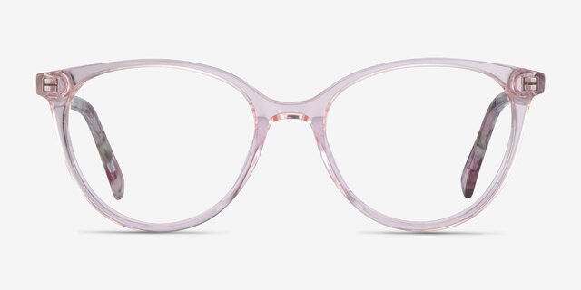 Friend Clear Pink Floral AcetateEyeglass Frames from EyeBuyDirect, Front View