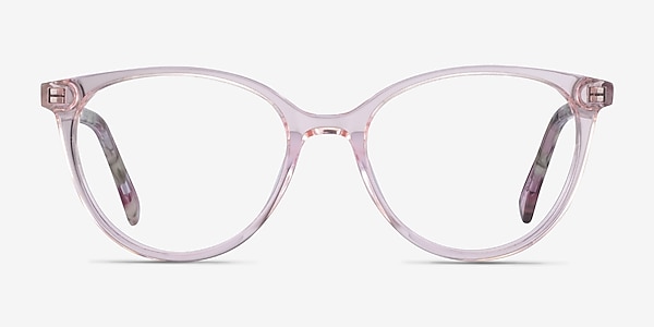 Friend Clear Pink Floral Acetate Eyeglass Frames