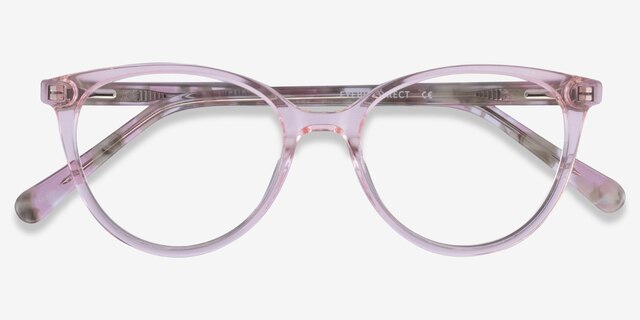 Friend Clear Pink Floral AcetateEyeglass Frames from EyeBuyDirect, Closed View
