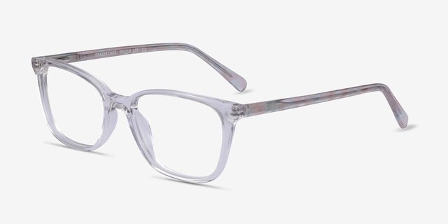 Cheesecake Clear AcetateEyeglass Frames from EyeBuyDirect, Angle View