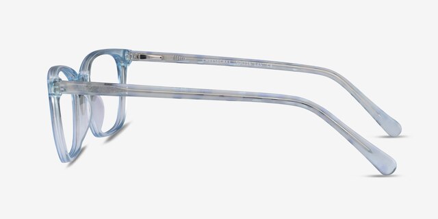Cheesecake Clear Blue AcétateMontures de lunettes de vue d'EyeBuyDirect, Vue de Côté