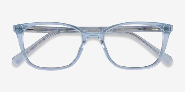 Cheesecake Clear Blue AcétateMontures de lunettes de vue d'EyeBuyDirect, Vue Rapprochée
