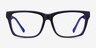 Shuffle Matte Black Blue AcetateEyeglass Frames from EyeBuyDirect, Front View