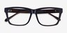 Shuffle Navy Brown AcetateEyeglass Frames from EyeBuyDirect, Closed View