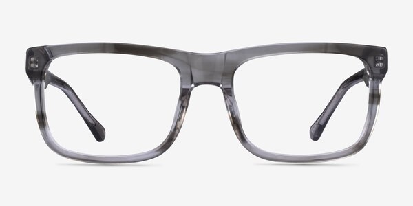 Ylem Gray Striped Acetate Eyeglass Frames