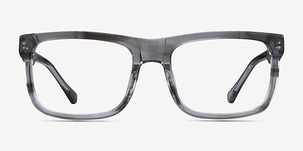 Ylem Gray Striped Acetate Eyeglass Frames