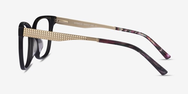 Miracle Black Gold AcetateEyeglass Frames from EyeBuyDirect, Side View