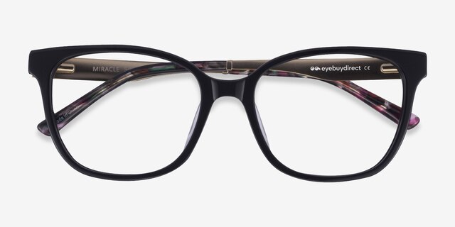 Miracle Black Gold AcetateEyeglass Frames from EyeBuyDirect, Closed View