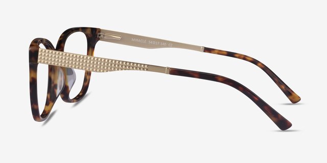 Miracle Tortoise  Gold AcetateEyeglass Frames from EyeBuyDirect, Side View