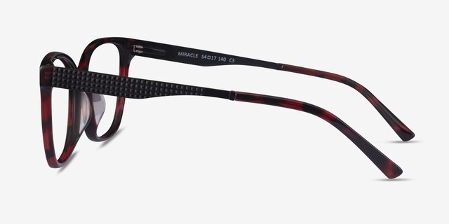 Miracle Red Tortoise  Black AcetateEyeglass Frames from EyeBuyDirect, Side View
