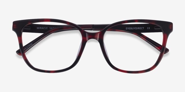 Miracle Red Tortoise  Black AcetateEyeglass Frames from EyeBuyDirect, Closed View