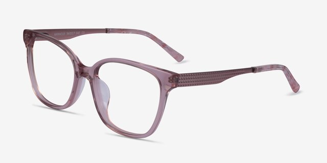Miracle Pink AcetateEyeglass Frames from EyeBuyDirect, Angle View