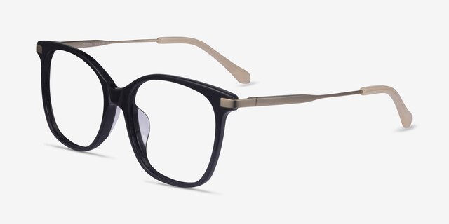 Celestial Black  Gold AcetateEyeglass Frames from EyeBuyDirect, Angle View