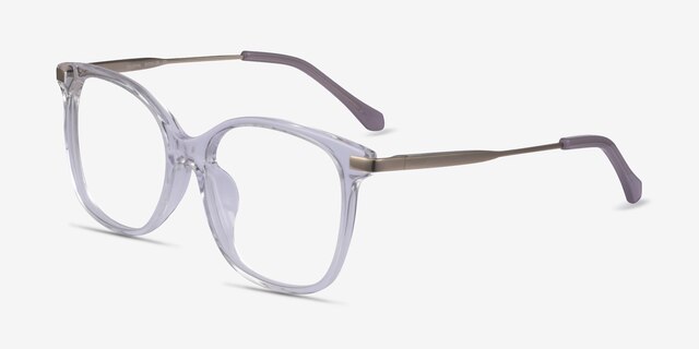 Celestial Clear  Gold AcetateEyeglass Frames from EyeBuyDirect, Angle View