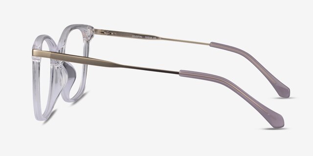 Celestial Clear  Gold AcetateEyeglass Frames from EyeBuyDirect, Side View
