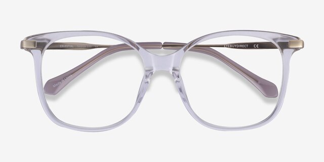 Celestial Clear  Gold AcetateEyeglass Frames from EyeBuyDirect, Closed View