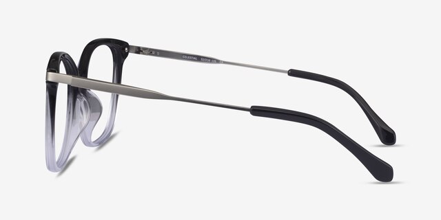 Celestial Black Clear AcetateEyeglass Frames from EyeBuyDirect, Side View