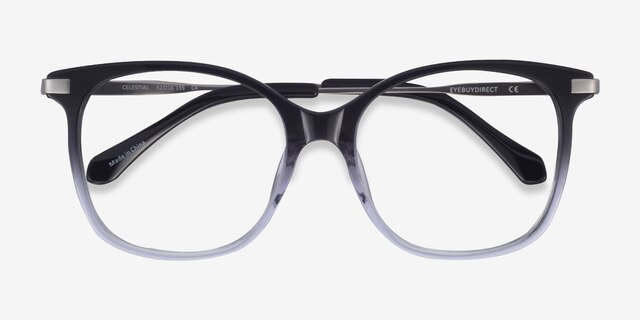 Celestial Black Clear AcetateEyeglass Frames from EyeBuyDirect, Closed View