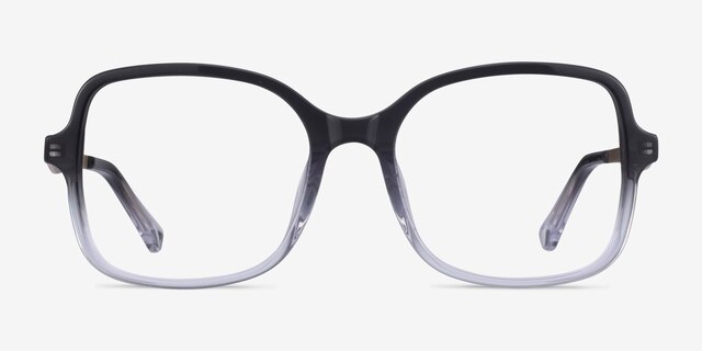 Clematis Black Clear AcetateEyeglass Frames from EyeBuyDirect, Front View